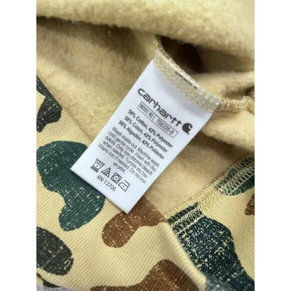 Boys Carhartt Yellow Camouflage Hoodie Pullover Sweatshirt Size L 14-16 - Picture 9 of 12